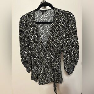 Banana Republic Floral Wrap Cottagecore Blouse